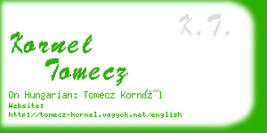 kornel tomecz business card